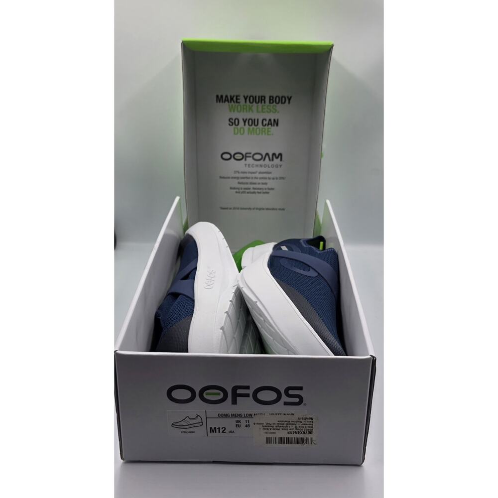 OOFOS OOmg Low Mesh Slip-On Shoes Men’s Size 12 Navy Recovery Comfort Sneakers - Picture 8 of 8